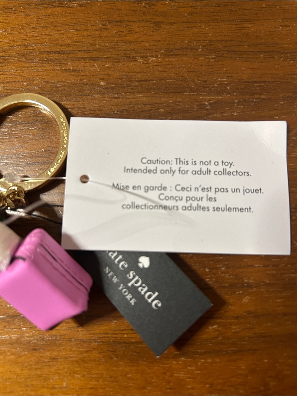 kate spade pink and green Sticky Situation Strawberry Bubblegum Keychain Charm - Picture 3 of 9
